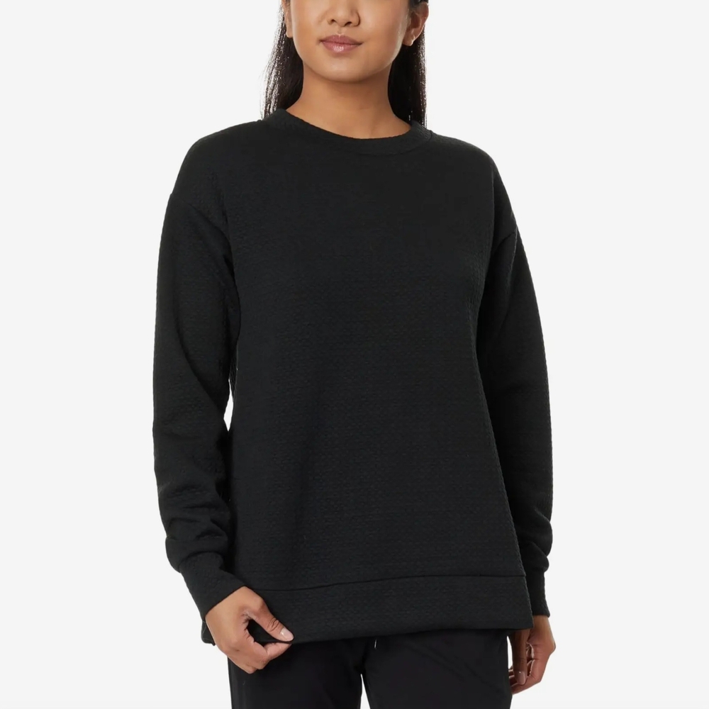 NWT Jockey Oversized Textured Crew Neck Sweater Deep Black S